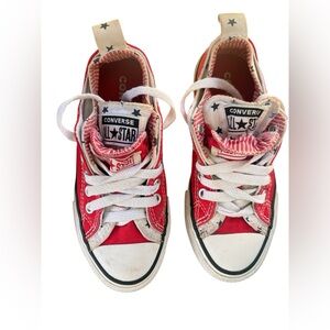 Converse Red Low Top Chuck Taylor All Star Double Tongue Star Stripe Sneakers 12